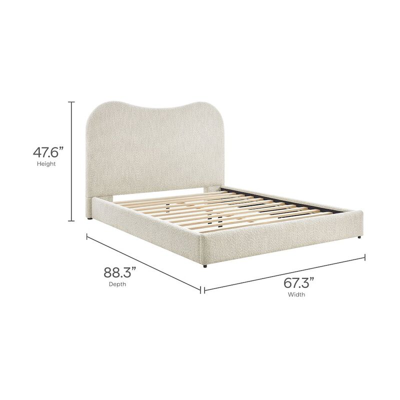 Seluna Boucle Queen Platform Bed image number 2