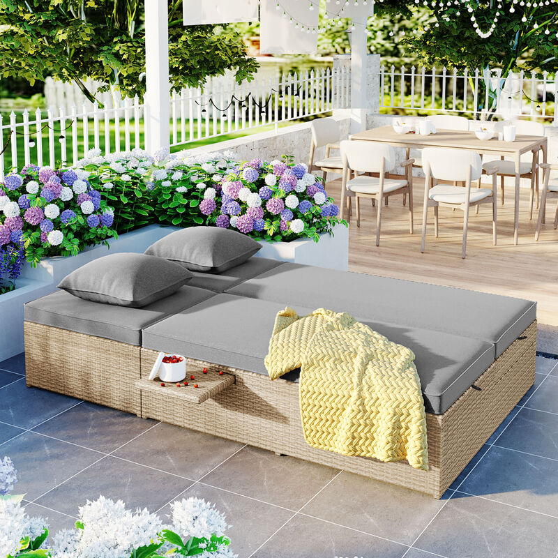 Merax Outdoor Double Sunbed Conversational Set image number 3