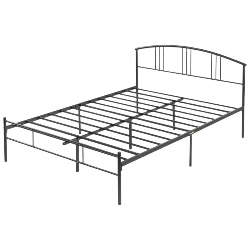 Modern Metal Platform Bed Frame with Curved Arched Headboard &ndash; Perfect for Any Bedroom