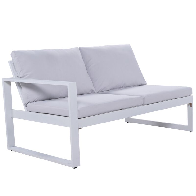 Industrial Style Outdoor Sofa Combination Set With 2 Love Sofa,1 Single Sofa,1 Table,2 Bench image number 5