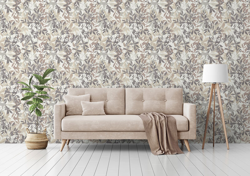 Georgianna Neutral Botanical Leaves Wallpaper image number 4