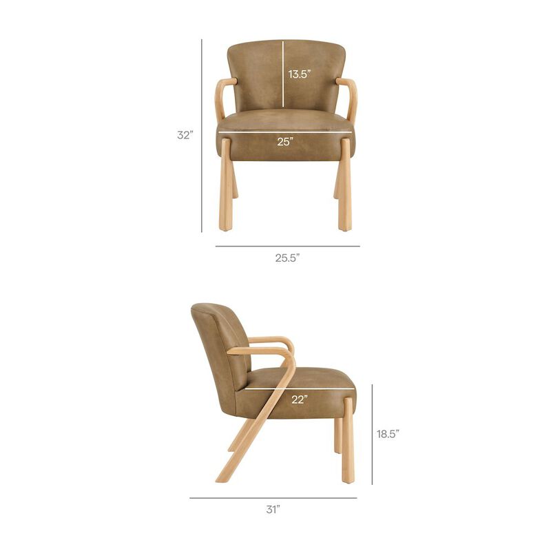 Arden Faux Leather Upholstered Accent Armchair image number 1