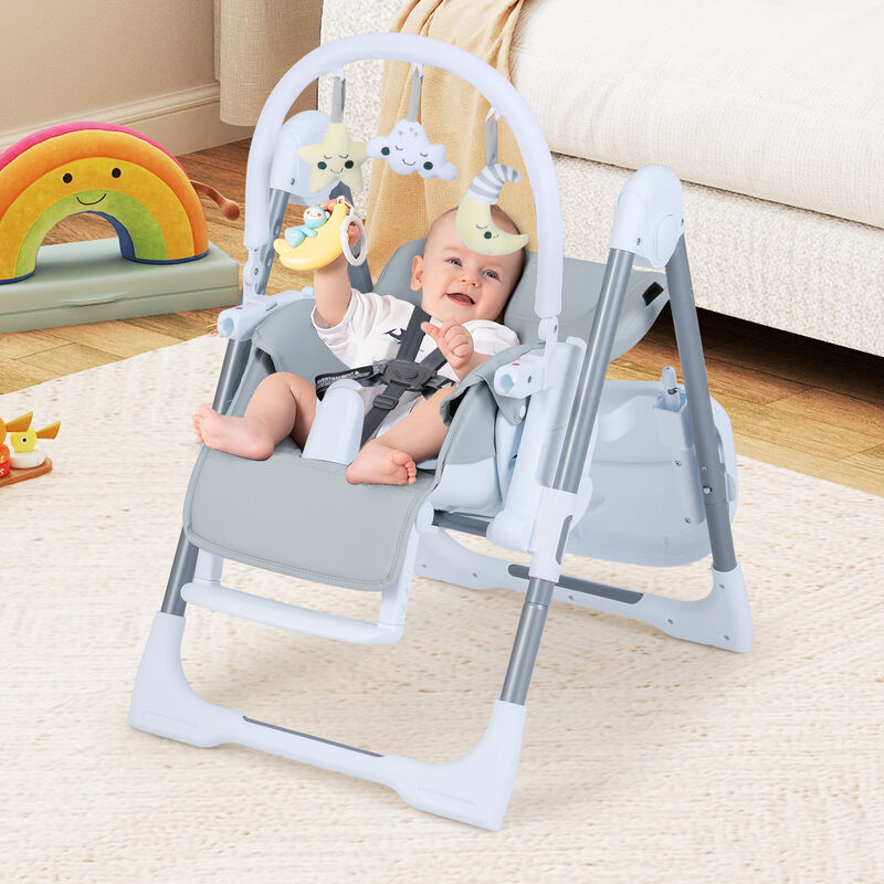Compact Baby High Chair with Adjustable Height and Reclining Backrest image number 2