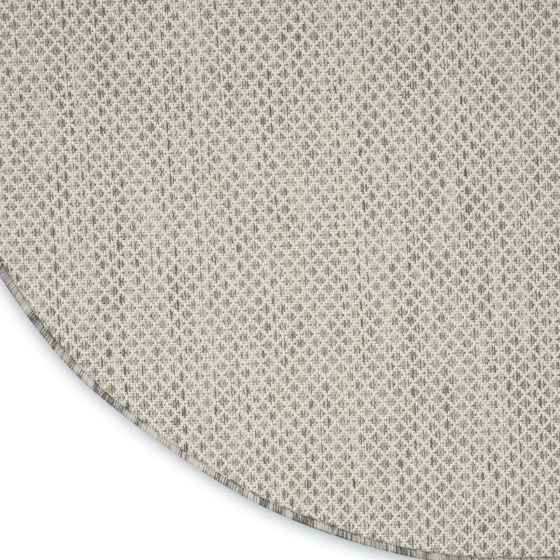 HomeRoots 8' Ivory And Silver Round Geometric Indoor Outdoor Area Rug image number 3