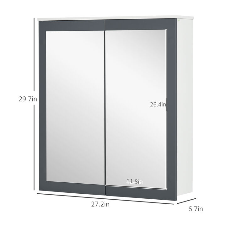 Wall Mounted Bathroom Cabinet with Mirror and Enclosed Storage Space