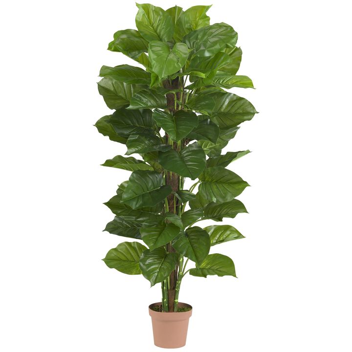 HomPlanti 63" Large Leaf Philodendron Silk Plant (Real Touch)