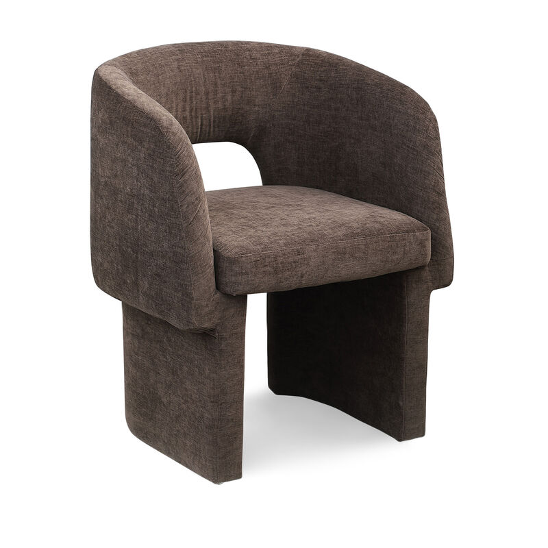 Meridian Furniture Emmet Brown Chenille Fabric Dining Chair / Accent Chair