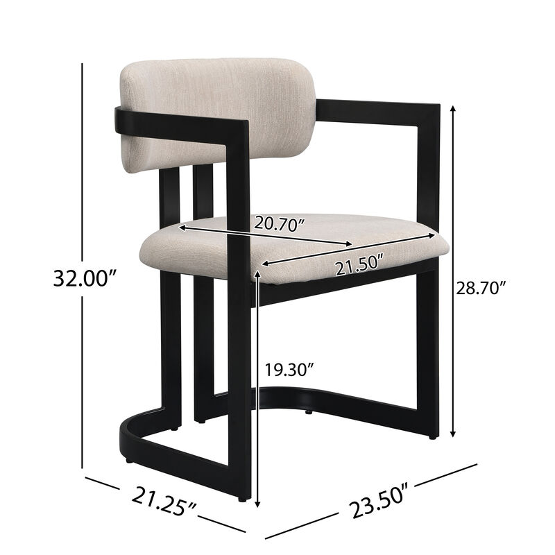 Merax Set of 2 Fabric Dining Chairs with Iron Frame image number 3