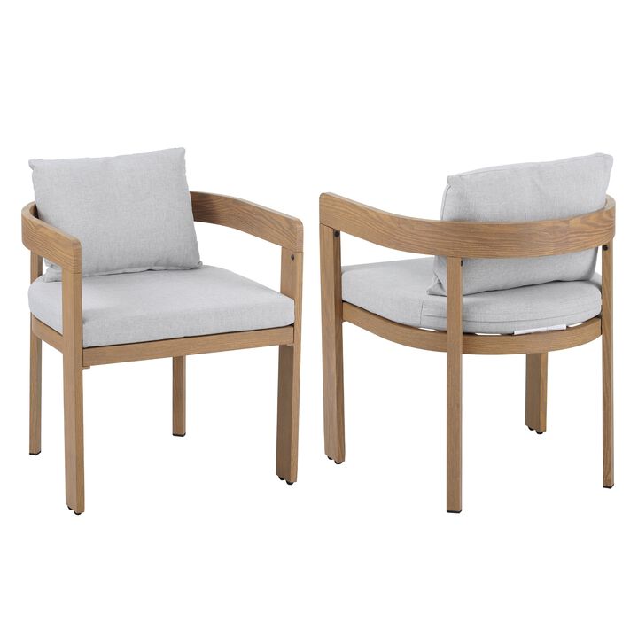 Aluminum Dining Chairs with Cushion for Outdoor and Indoor, Set of 2