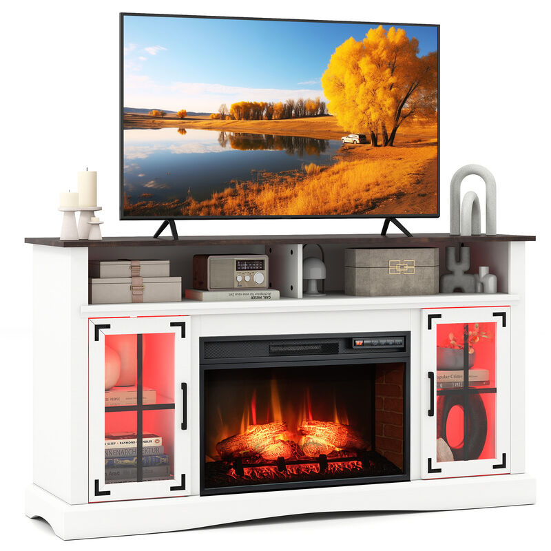 Electric Fireplace TV Stand with Remote Control and Thermostat for Living Room image number 4