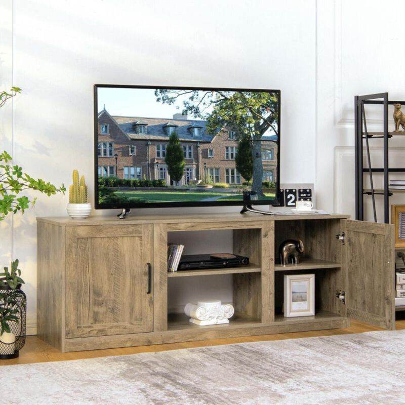 Hivvago 58 Inch TV Stand with 1500W Faux Fireplace for TVs up to 65 Inch