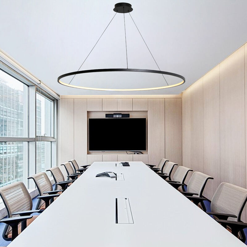 45.3 inch Circle Chandelier Round Kitchen Island Pendant Remote Dimmable image number 4