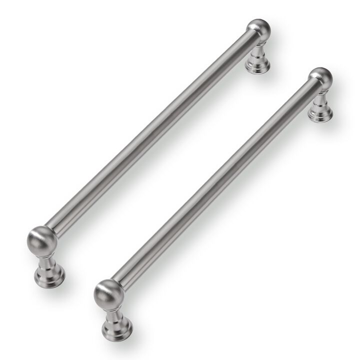 CABDM 2 Pack 12 Inch Solid Kitchen Cabinet Handles Brushed Satin Nickel Heavy Duty Cabinet Pulls Drawer Pulls Cabinet Hardware K