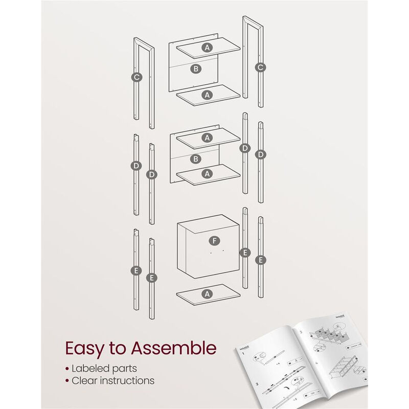 Bookcase with 5 Shelves and Drawer – Vertical Storage Rack for Books, Files, and Decorative Items