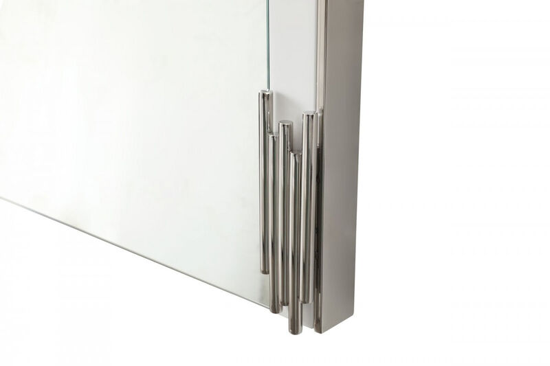 HomeRoots 43" White Steel Framed Accent Mirror image number 4