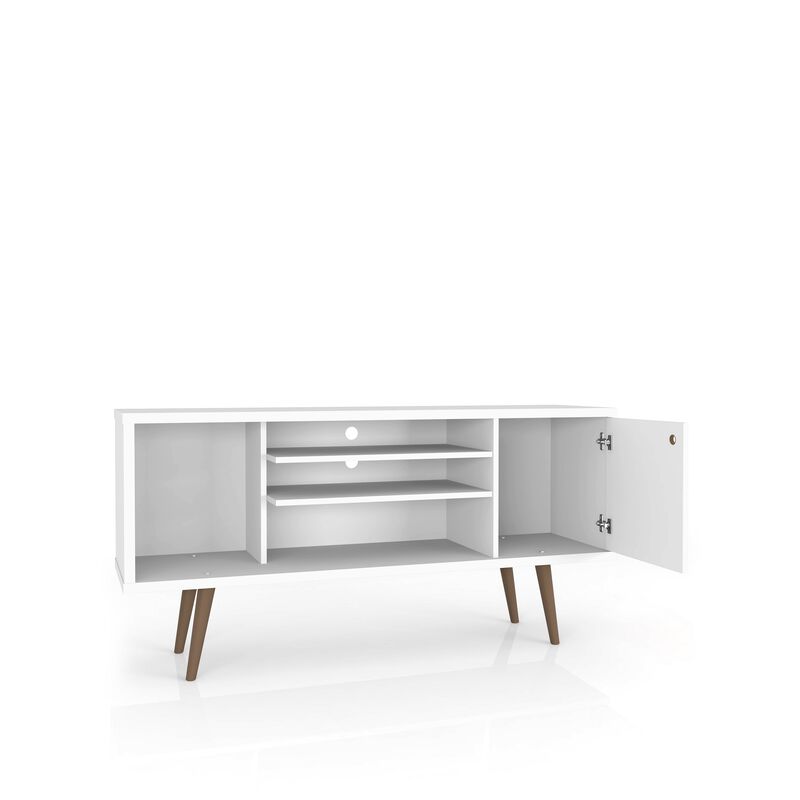 Liberty Medium TV Stand in White and Brown Pattern