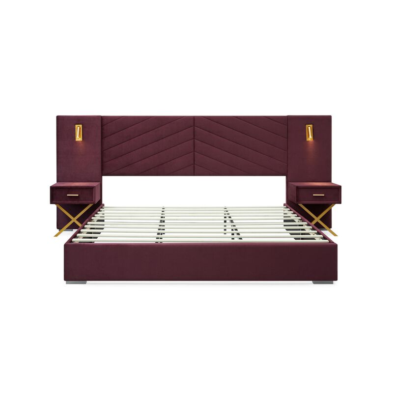 Nunmuk Velvet Upholstered Platform Bed image number 0