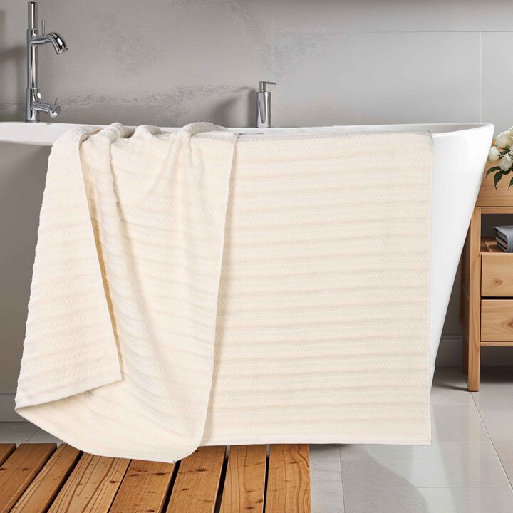 Set of 2 Zero Twist Cotton Waffle Bath Towels Soft Absorbent