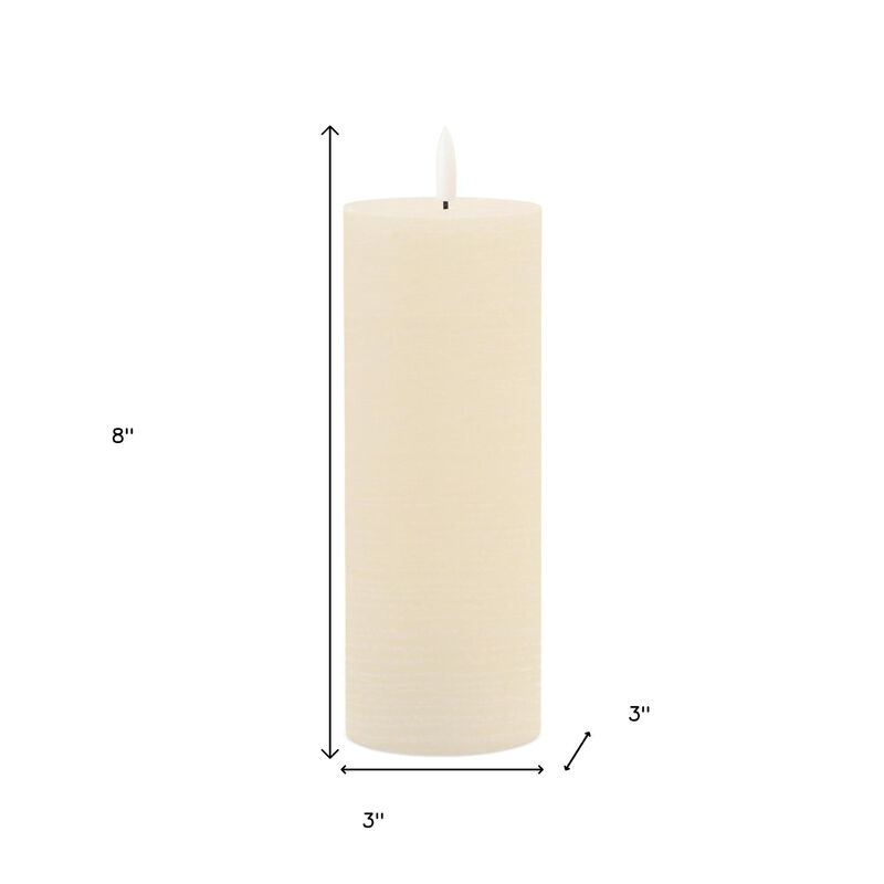 HomeRoots Set of Two Unscented Candle Flameless Pillar Candles image number 3