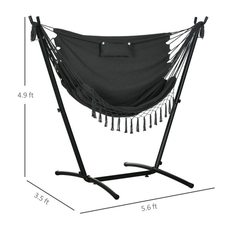 Hivvago U-Shape Stand Hammock Chair with Headrest image number 2