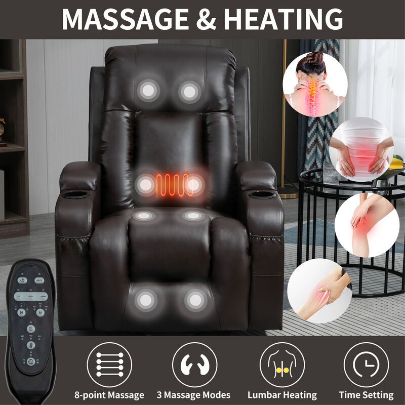 Merax Power Lift Recliner with Massage, Heat & Convenience Features image number 2