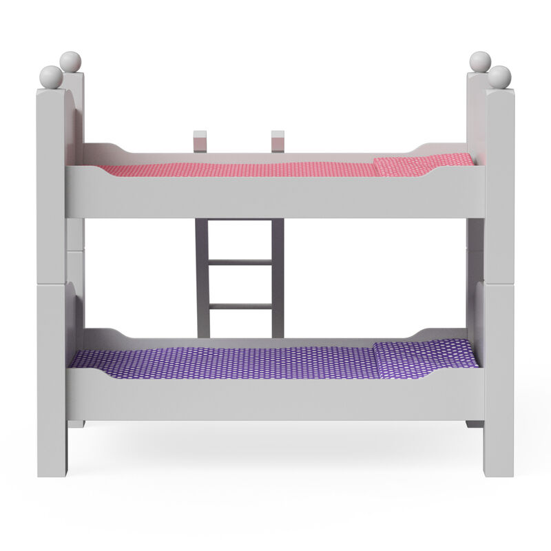 Olivia's Little World Polka Dots Princess 18" Dolls Bunk Bed, White image number 7