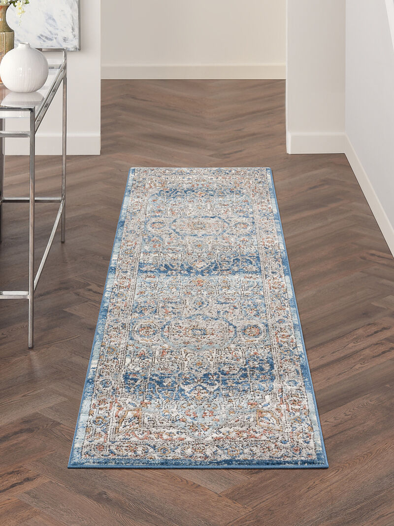 Quarry QUA11 Ivory/Blue 2'2" x 7'6" Rug image number 6