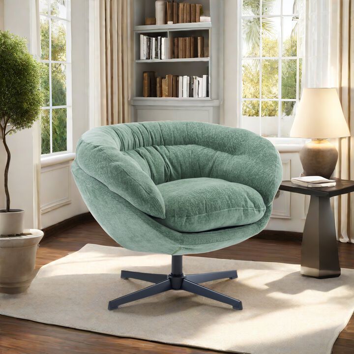 Merax Chenille Upholstered 360&deg; Swivel Accent Chair