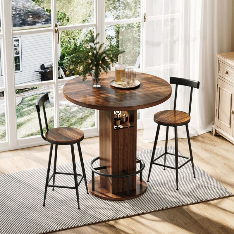 Naxvel 3‑Piece Bar Table and Stool Set image number 2