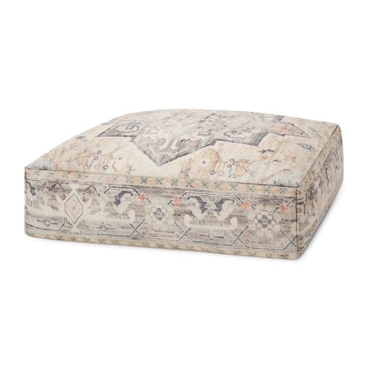 Poufs LPF0021 Beige / Multi 24"W x 24"D x 8"H