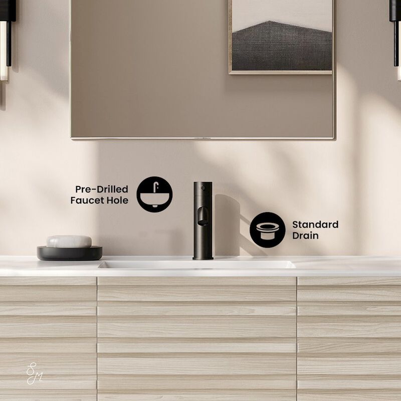 Cascade 48" Wall-Mounted Bathroom Vanity in White Oak with Sink Top image number 3