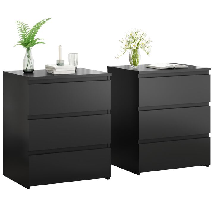 GOODSILO Set of 2 3-Drawer Multi-Functional Storage Units, Versatile Small Dressers, Nightstands, Side Tables, Chests of Drawers for Bedroom, Closet, Home Office, Entryway, Hallway