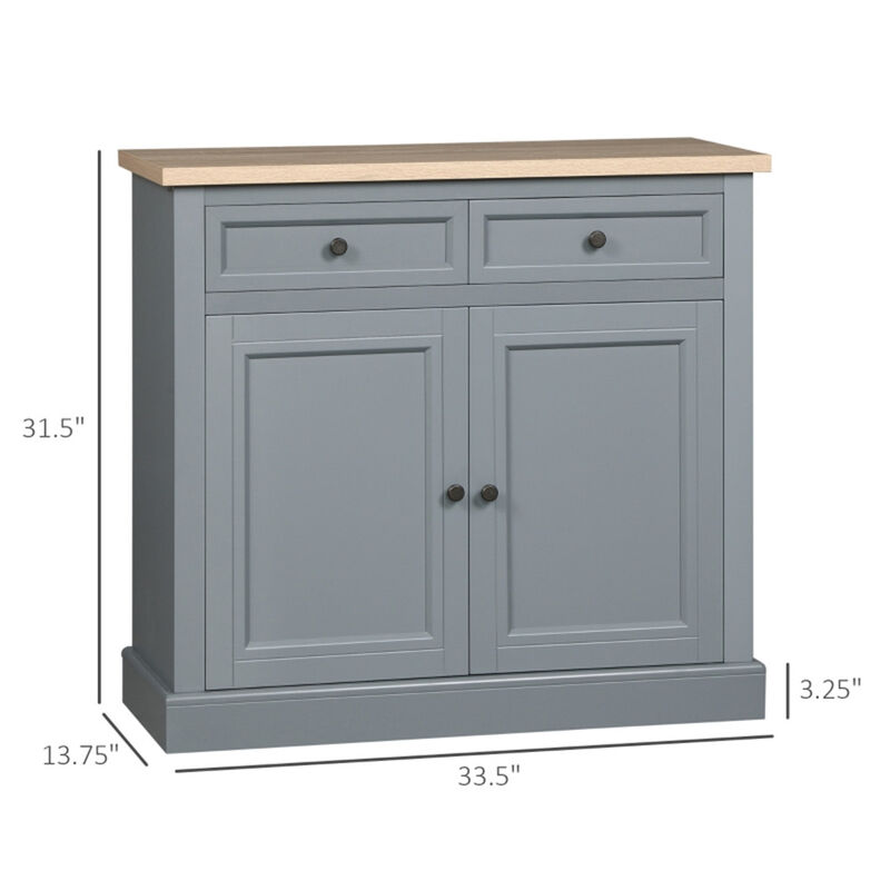 Freestanding Kitchen Cabinet with Doors and Adjustable Shelves image number 1