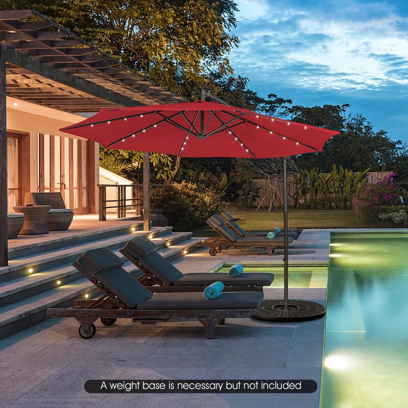 Mondawe 10 Feet Patio Cantilever Umbrella with Tilting System