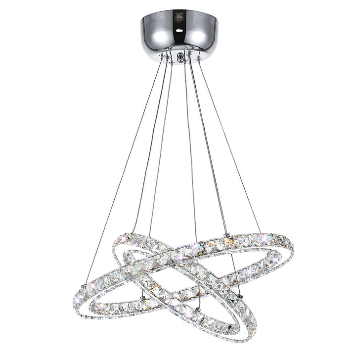 Ring LED Chandelier With Chrome Finish