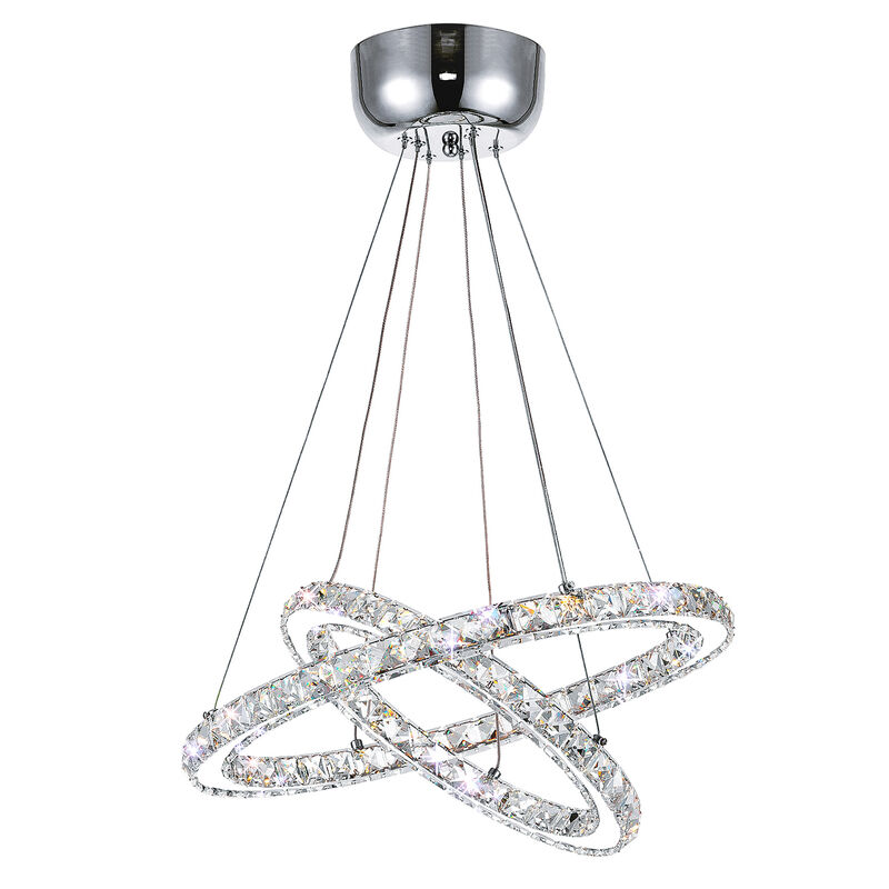 Ring LED Chandelier With Chrome Finish
