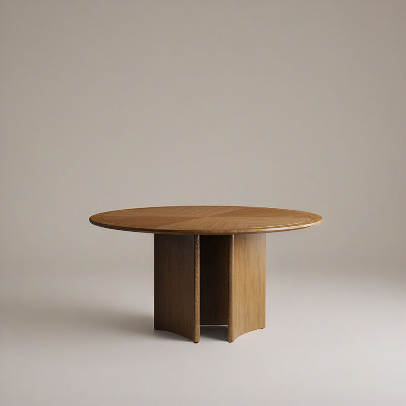 Round Dining Table for Dining Room 59.02" Brown