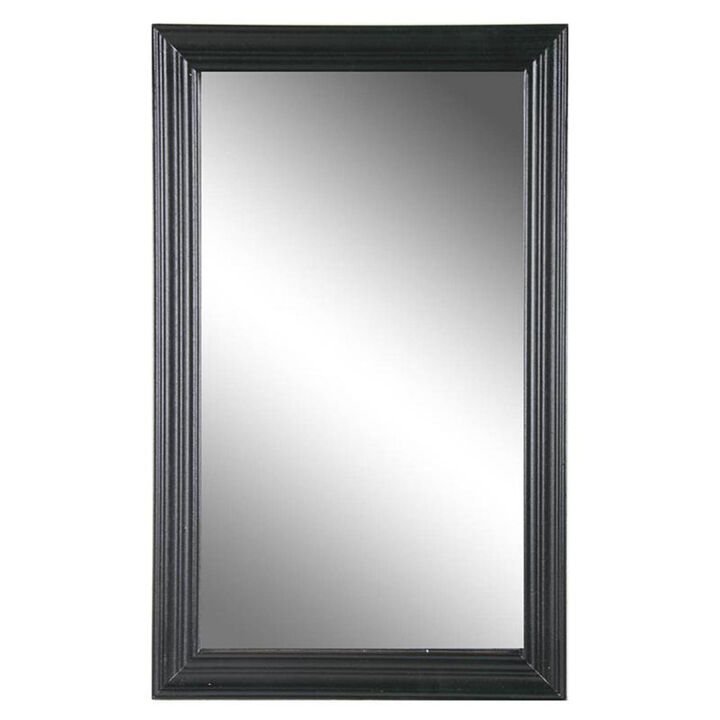 HomeRoots 26" Black Beveled Lines Framed Accent Mirror