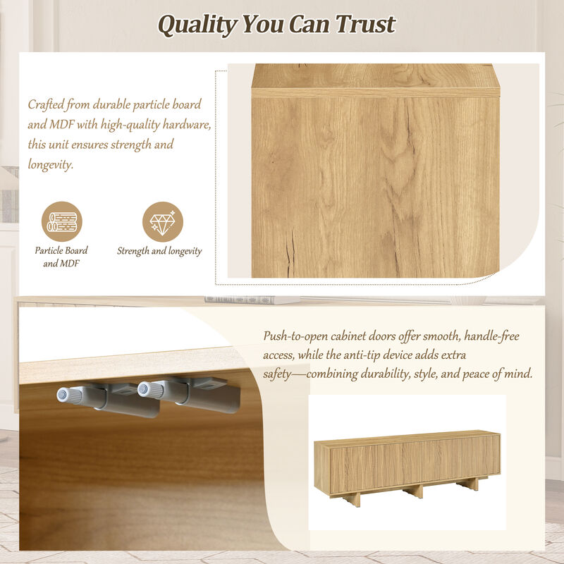 Nankso Retro Style Wood Grain TV Stand image number 6