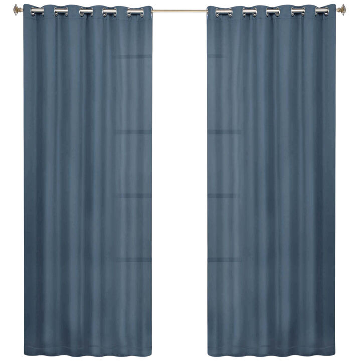 Modern Solid Blackout Curtain Panels Set of 2 Room Darkening Drapes