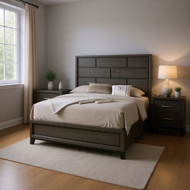 Bedroom Set, Wood, 2 Piece Set with Nightstand image number 1
