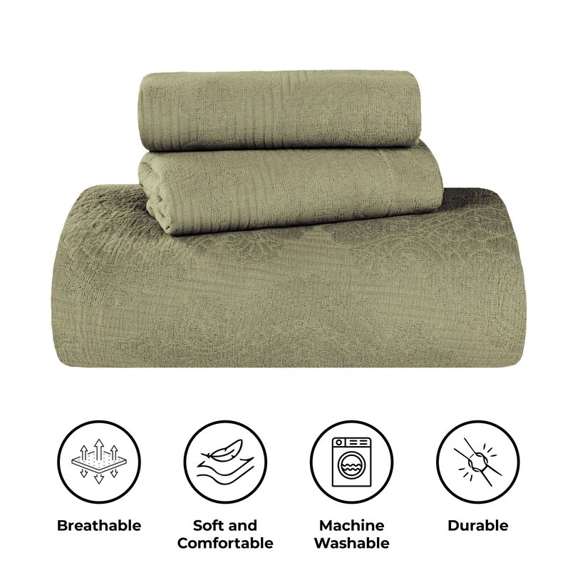 Soft Cotton Matelasse Bedspread Set, Lightweight Textured Bedding image number 2