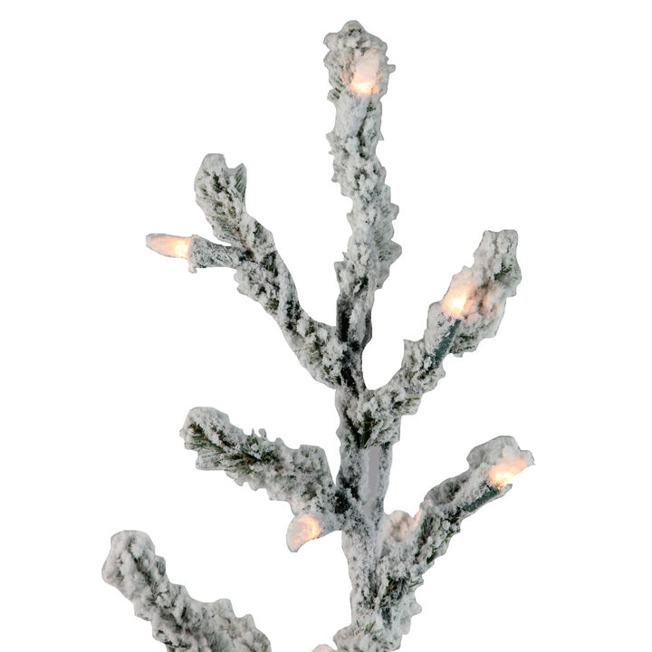 3' Pre-Lit Flocked Alpine Twig Artificial Christmas Tree - Warm White Lights