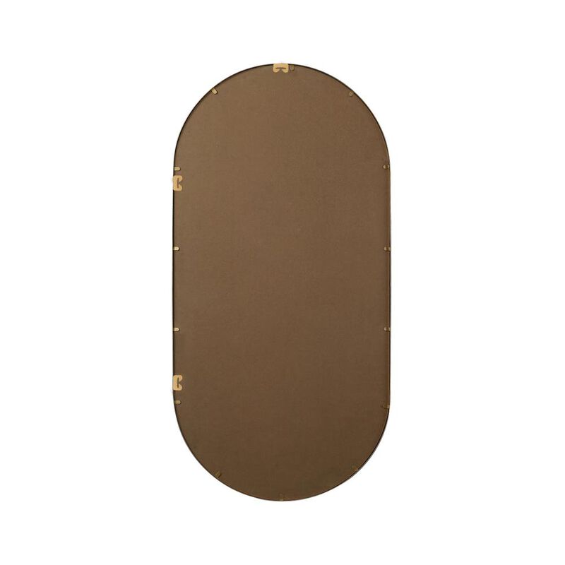 Elegant Decor Metal Frame Oval Mirror 30x60 Inch in Brass