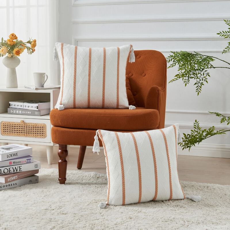 Boho Woven Decorative Throw Pillow Cover.