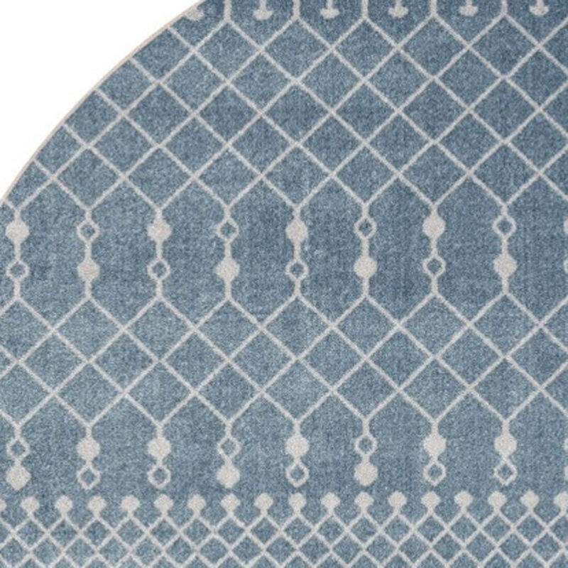 HomeRoots Geometric Power Loom Round Rug image number 2