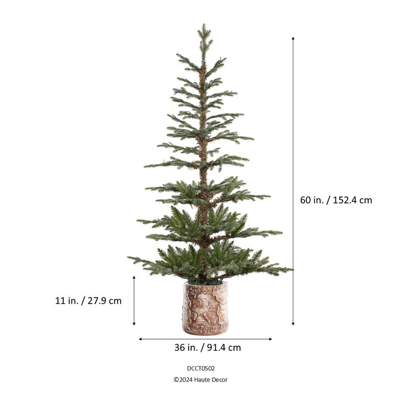 5 Foot Pre-lit Timberland Fir Potted Christmas Tree image number 2