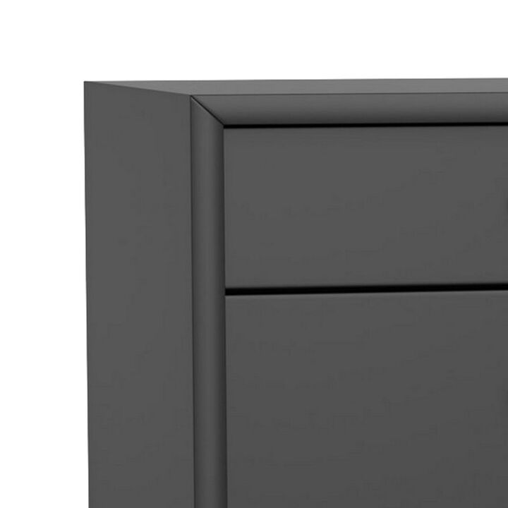 Ian 50 Inch TV Media Entertainment Console, 3 Drawers and 1 Cabinet, Black-Benzara