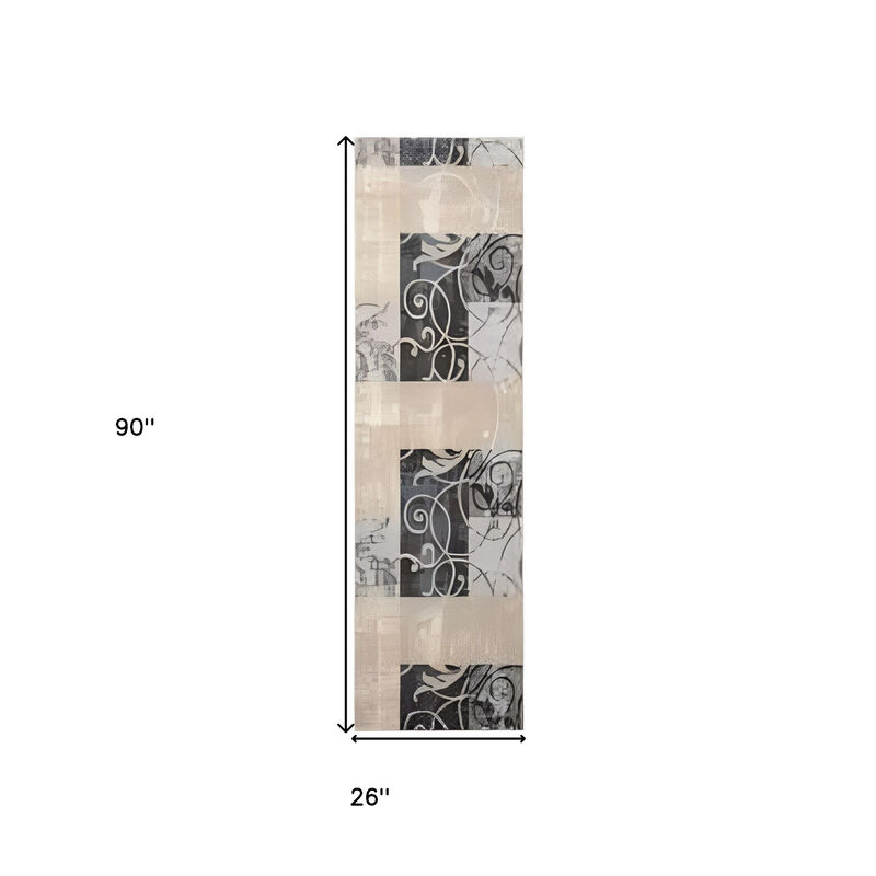 HomeRoots Floral Vines Non Skid Runner Rug image number 2