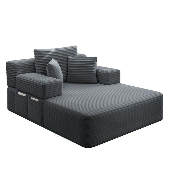 Pliho Luxury Corduroy Convertible Sofa Bed